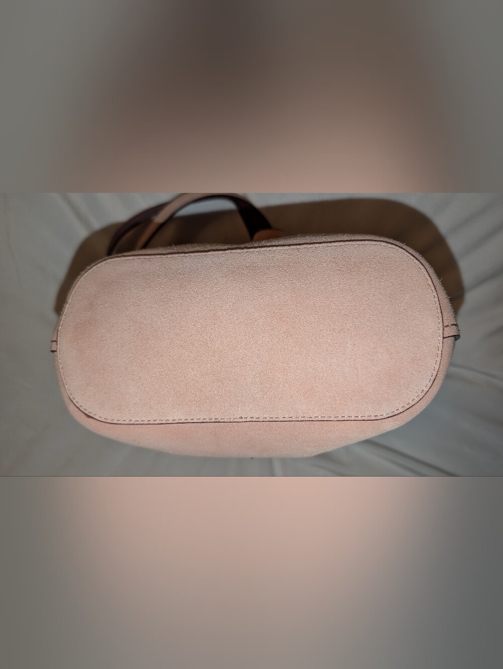 Coach Bucket Bag 18 w/ Cut Out TEA ROSE Suede Crossbody 25193 Pink Rose VGUC - Picture 9 of 14